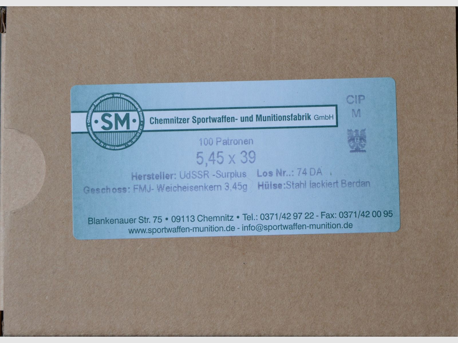 5.45 x 39 M74 Surplus UdSSR 3.45 g FMJ – 100 colpi di cartucce per fucile