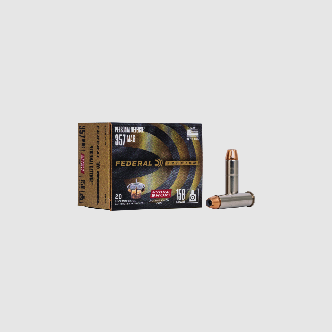 Federal .357 Mag. – 158gr Hydra Shok JHP – 20 pièces