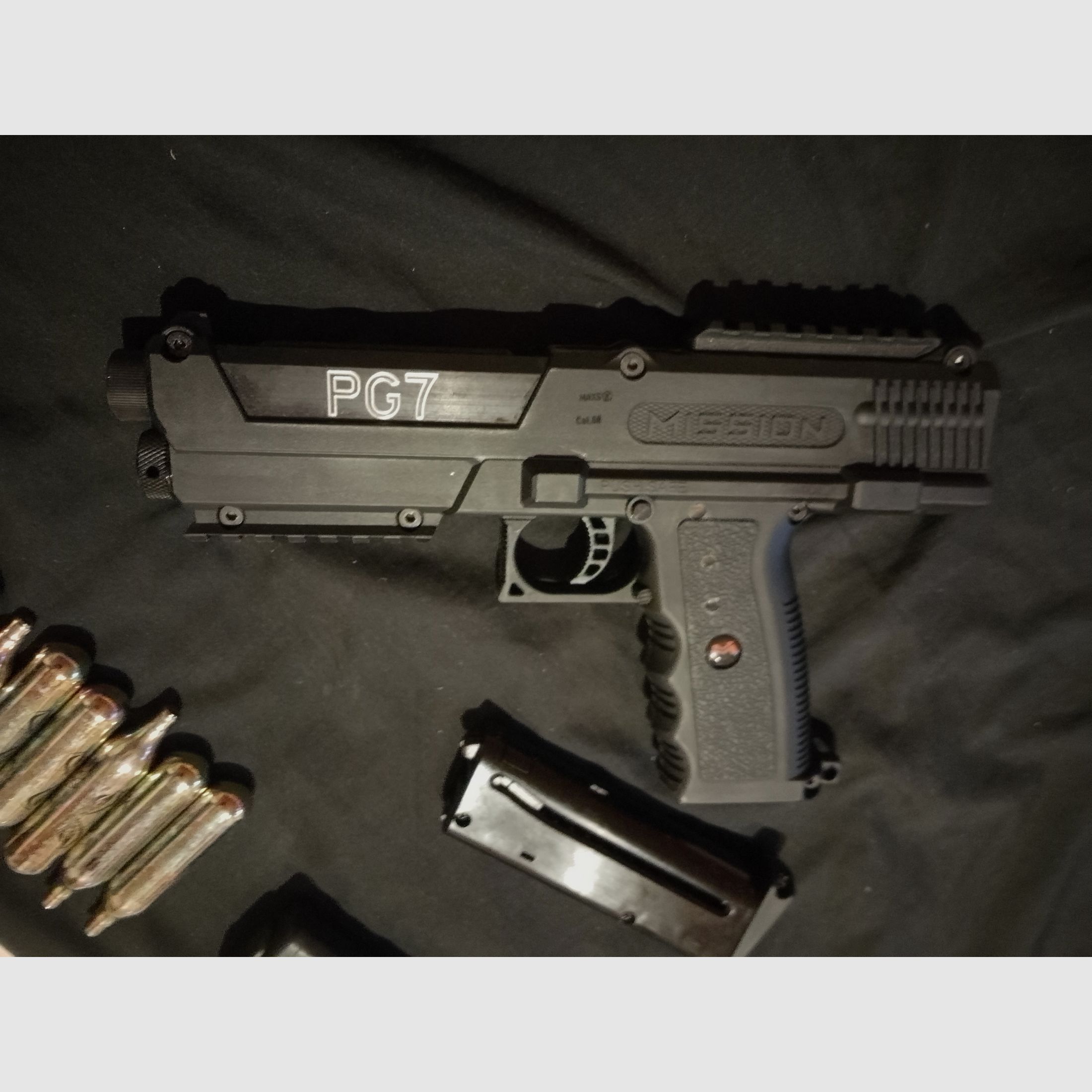 How Tippmann Tipx Pg7 Mission Marker .68 Accessories Tuning 500 Paintballs Cal 68 Set 2 Magazines