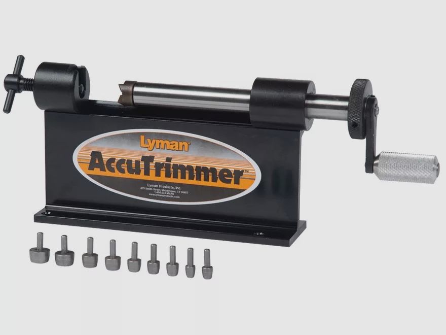 Lyman Accutrimmer / Hülsentrimmer mit 9 Piloten