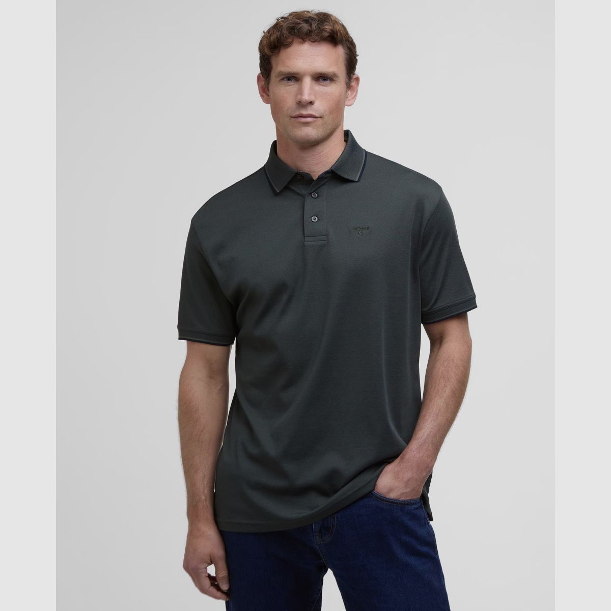 BARBOUR Poloshirt Heydon Short-Sleeved Olive