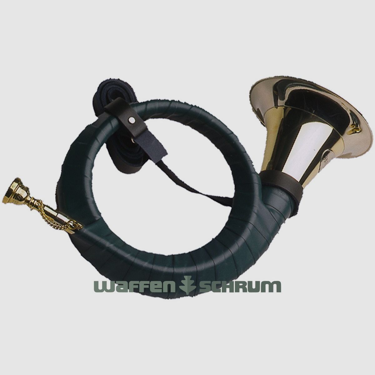 Dotzauer Fürst-Plesshorn B 2-windig mondstuk groene omwikkeling - leren draagriem