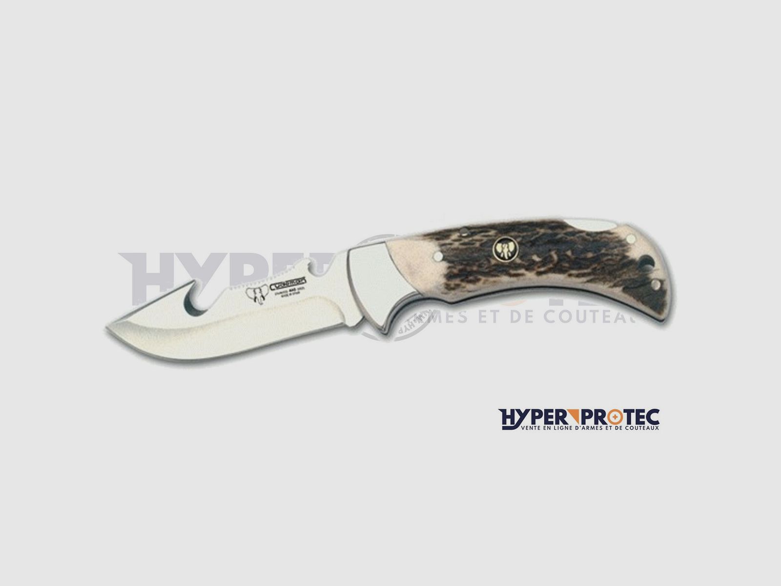 Coltello da eviscerazione Cudeman con manico in corno di capriolo