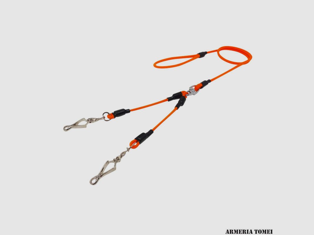 DUBBELE LEIDING MET KLEM (ORANJE) 130cm