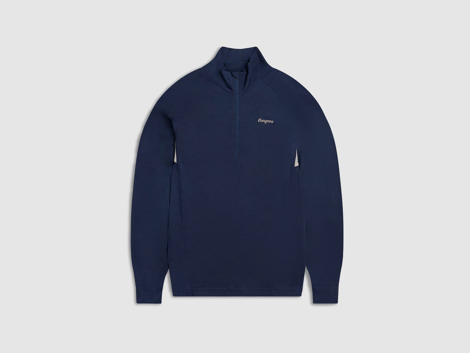 Bergans Inner:Pure Merino Half-Zip Thermoshirt Homme Navy Blue/Bone White L