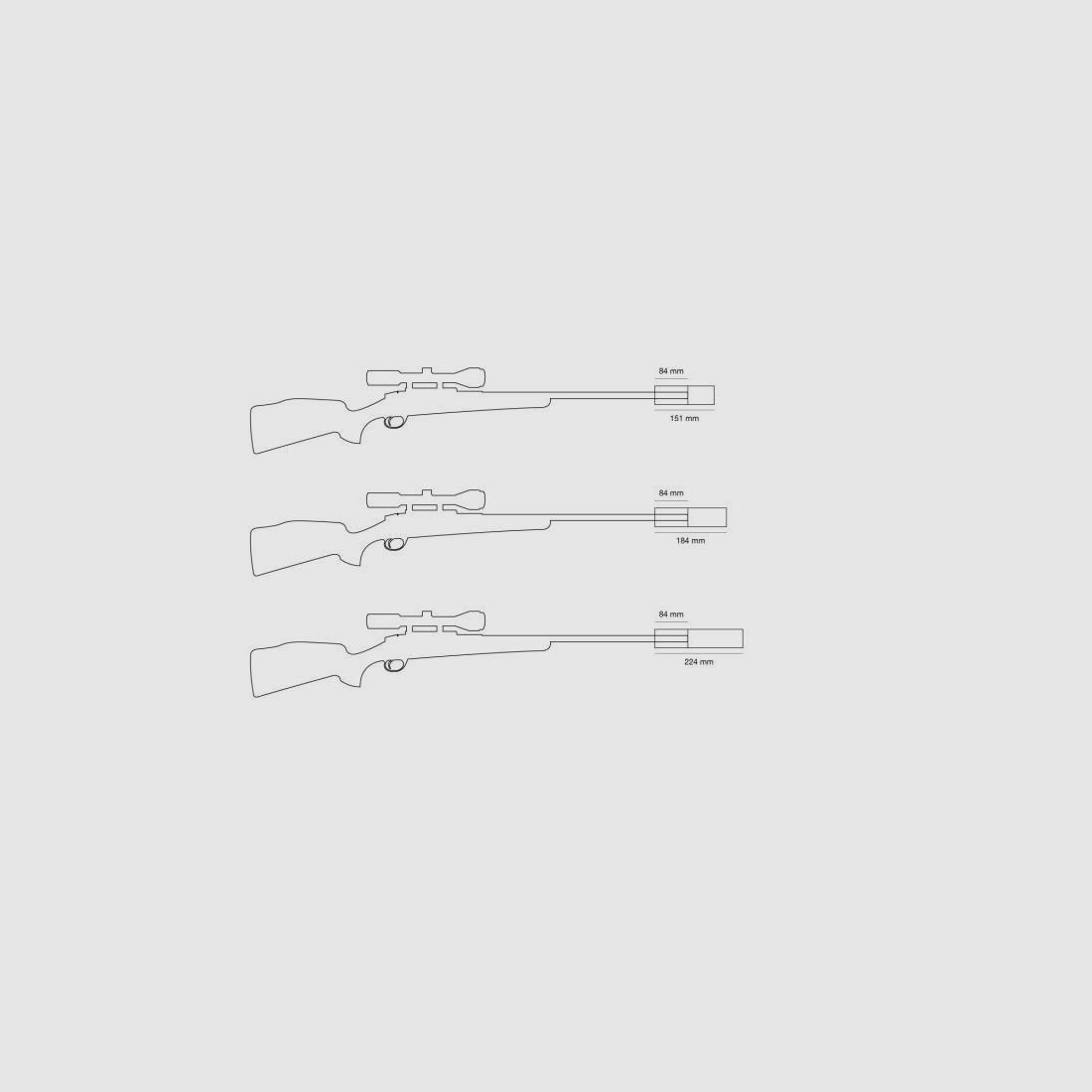 HAUSKEN Schalldämpfer f. EWB-Waffen Jakt JD224 XTRM MKII -Teleskop .338/8,6 Gewinde 18x1 (34+ dB)