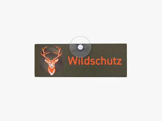Schild mit Saugnapf "Wildschutz" II