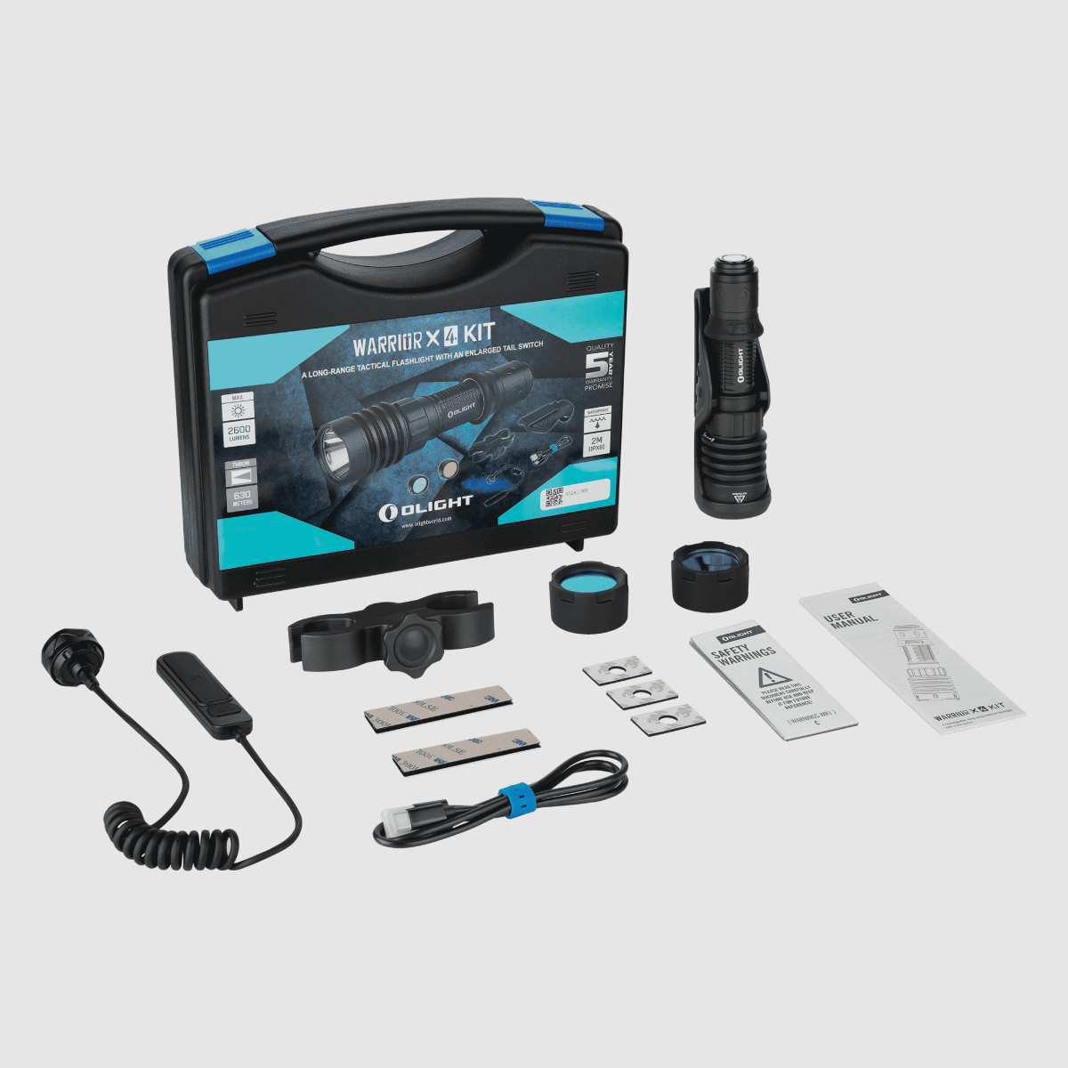 Hunting kit rechargeable LED flashlight WARRIOR X 4 2,600 lum Olight, image 1 of 5