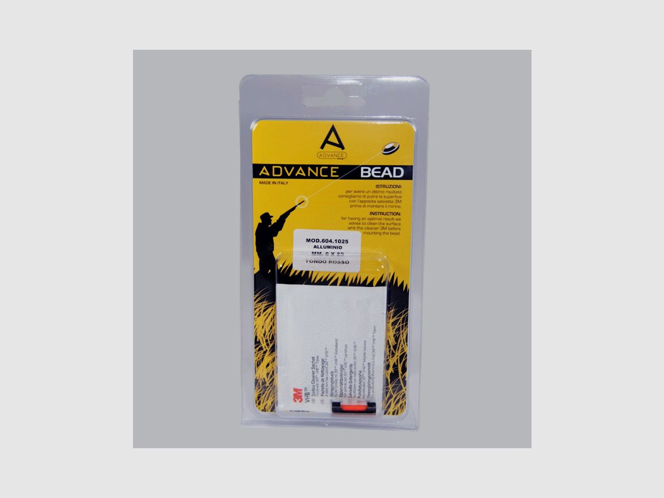MIRILLA DE ALUMINIO 6x25 MM REDONDA ROJA EN FIBRA ÓPTICA FLUORESCENTE, imagen 3 de 3