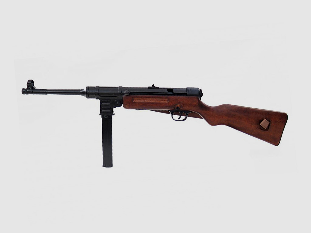 Denix Deko Maschinenpistole MP 41, Holzschaft, inklusive Leder-Trageriemen