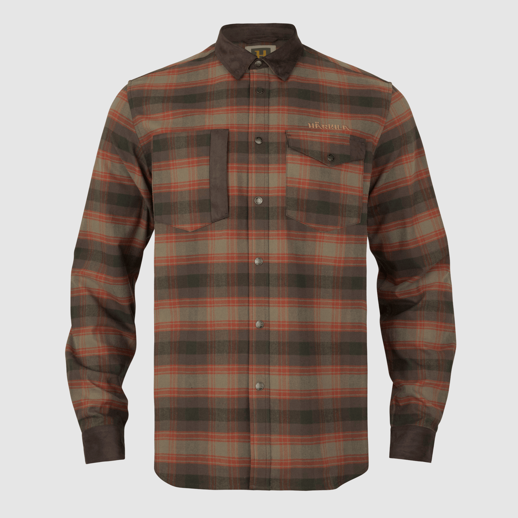 Härkila Aivak L/S Shirt Mannen Herfst Oranje Ruit M