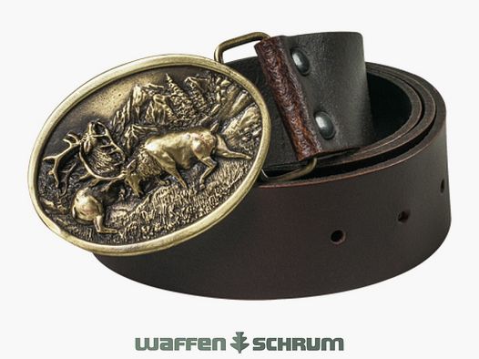 Fritzmann Ledergürtel Hirsch Braun