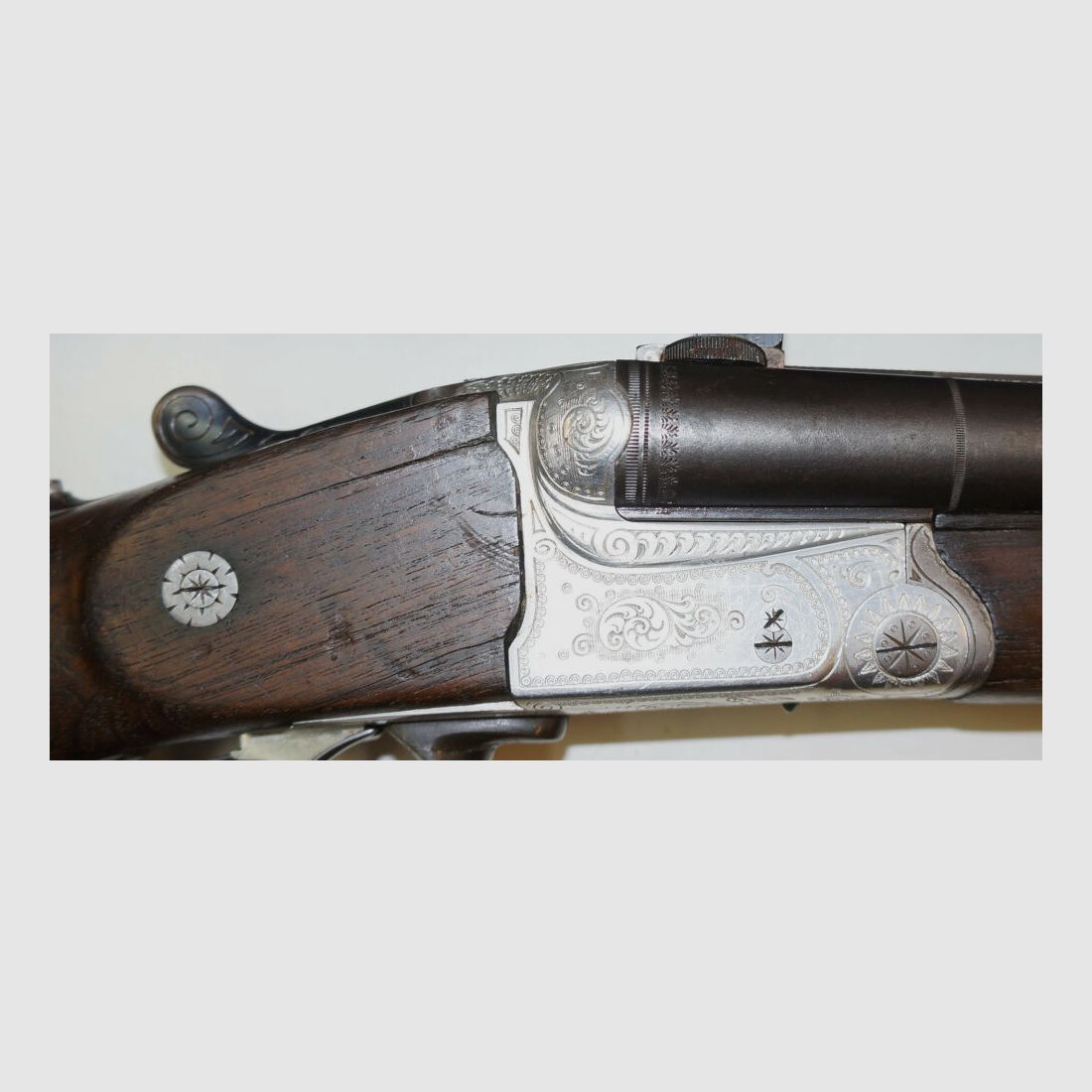 Krieghoff Drilling, Krieghoff, Kal.7x57R / Kal.16/70, mit GECO Zielfernrohr und schönen Gravuren