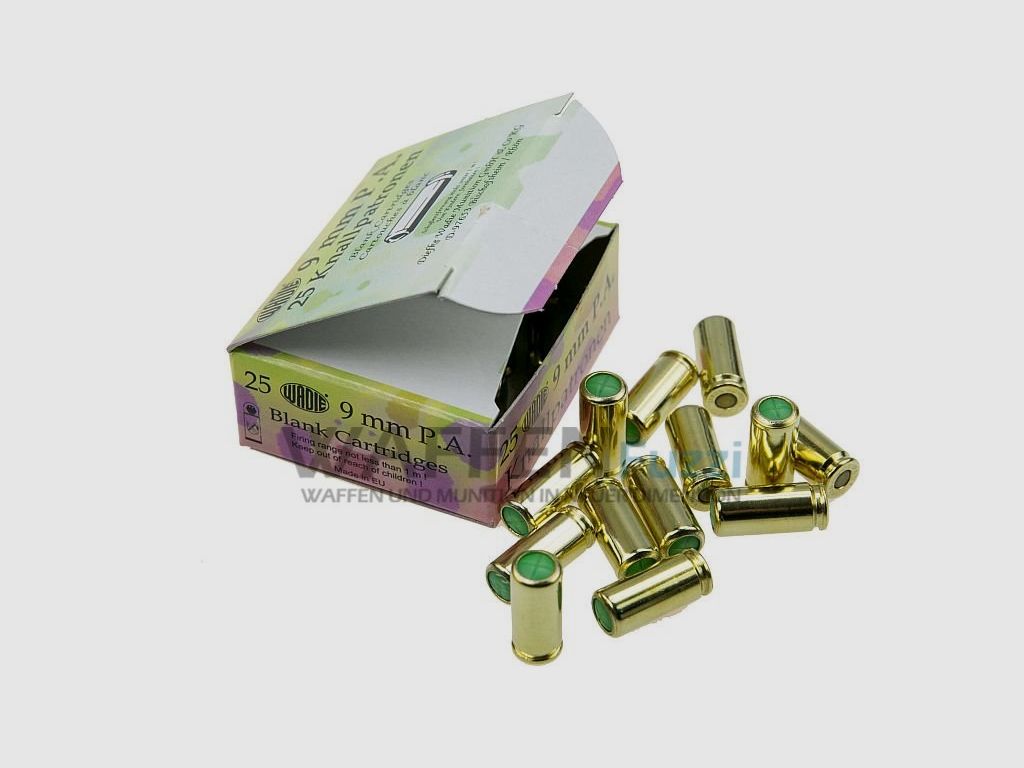 Munición de salva Wadie calibre 9 mm P.A.K. 25 disparos