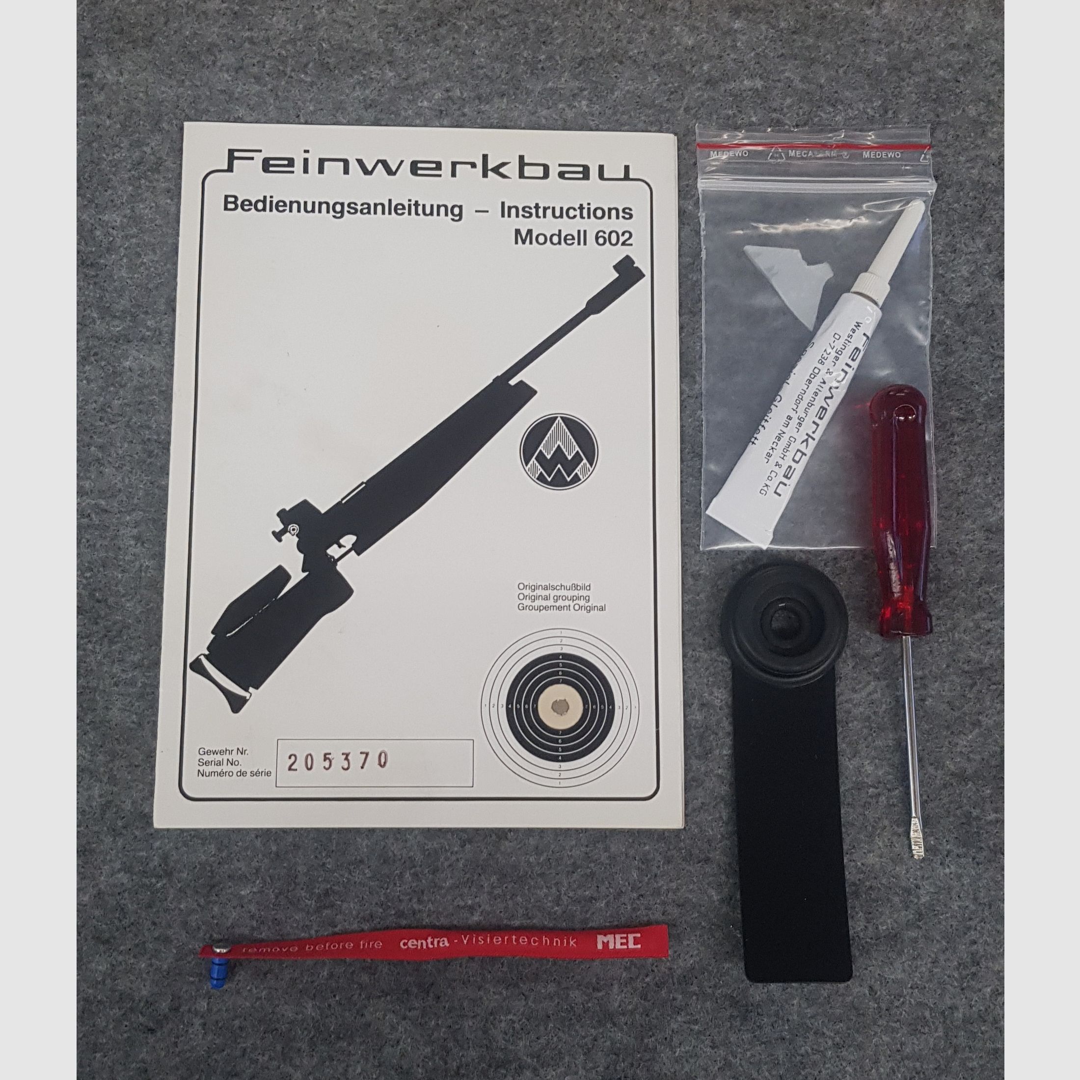 Fine work construction FWB Mod. 602 accessories diopter description operating manual air pistol air rifle .22 rifle Co2 pistol see description. Price from