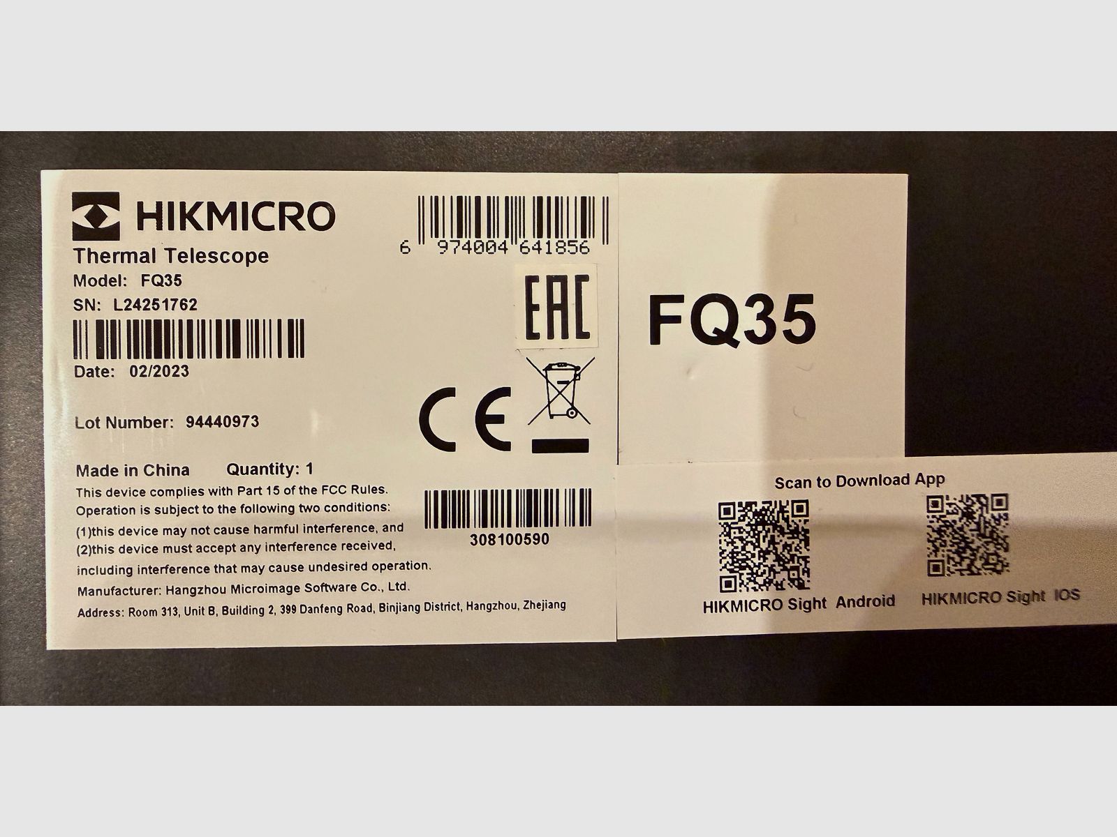 Wärmebild Handgerät Hikmicro Falcon FQ35