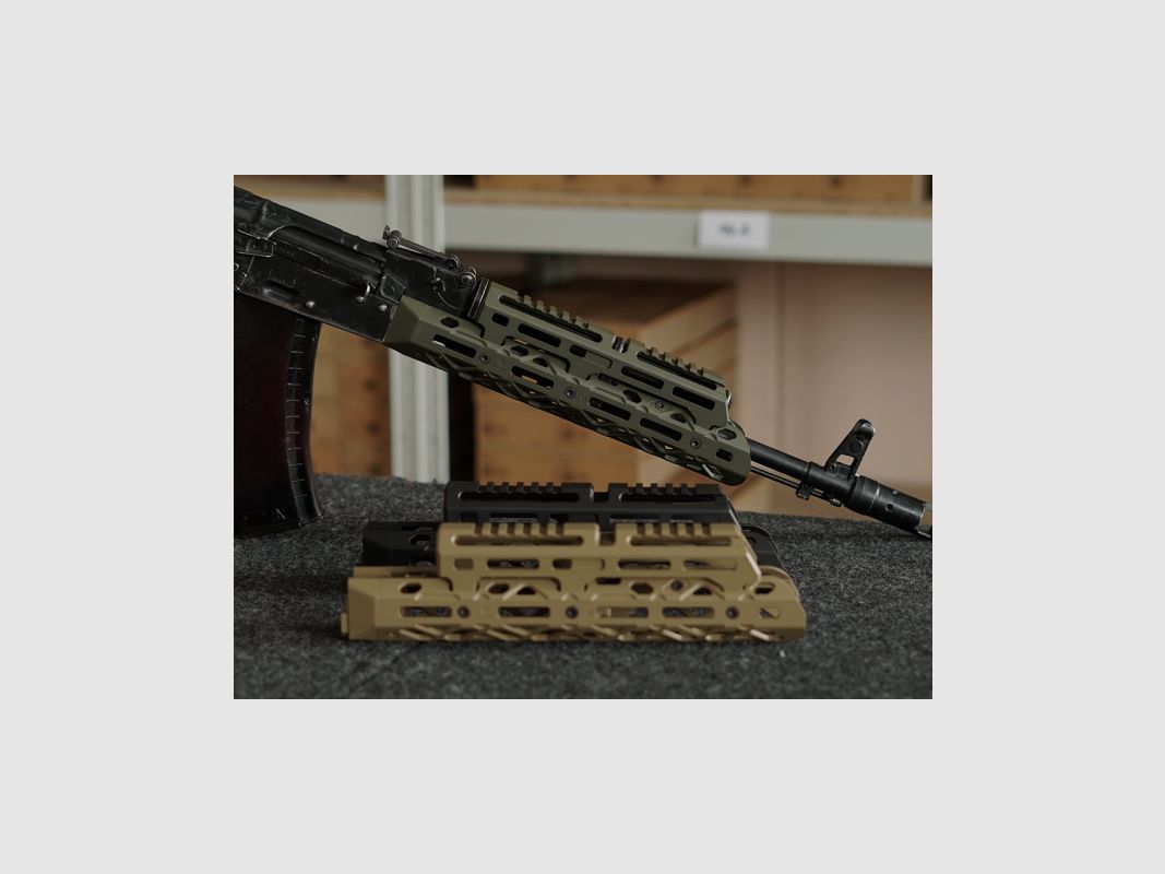 KPYK Medium AK M-LOK Handschutz mit langem Gasrohrcover CRC 1U020B Black Schwarz