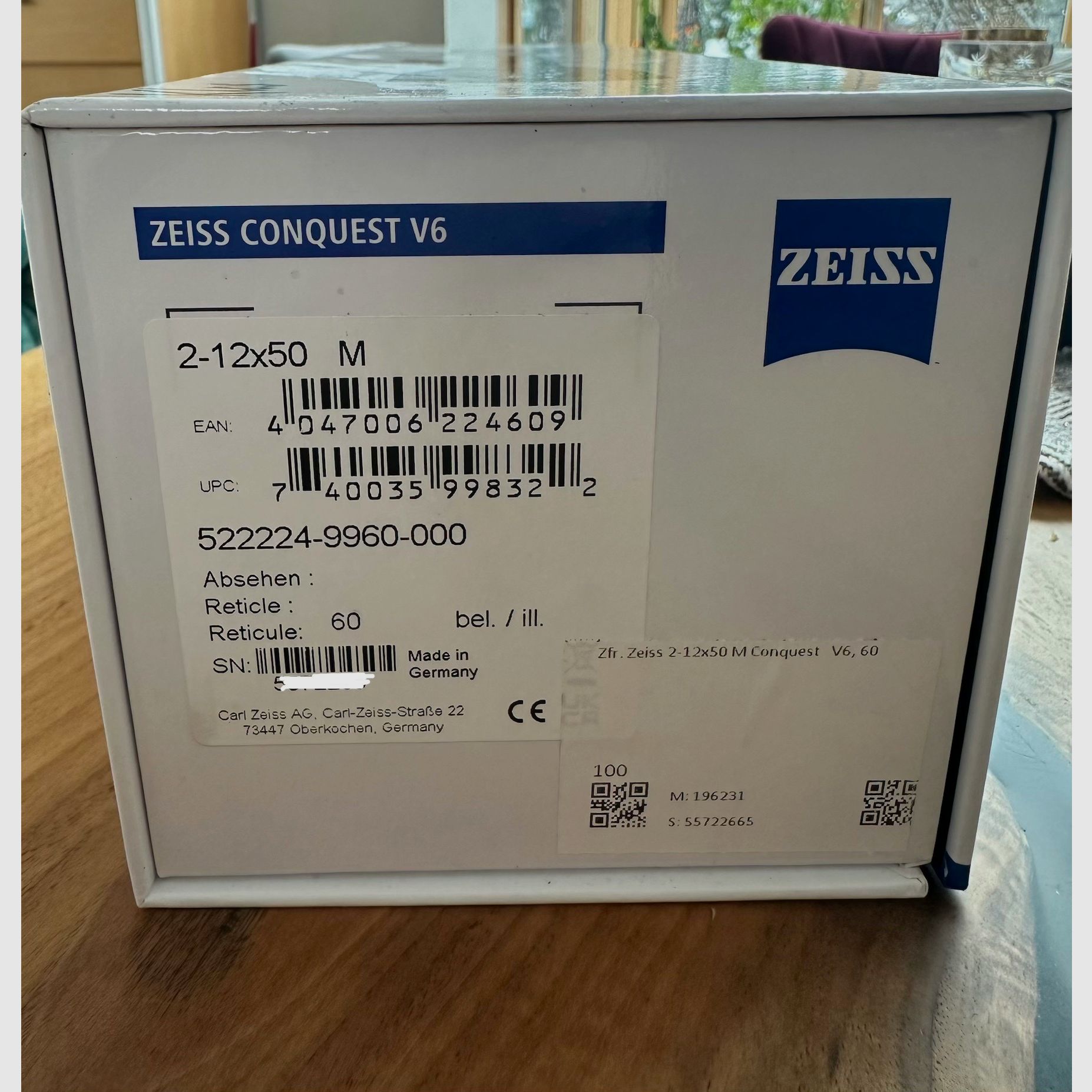 Zeiss Conquest V6 2-12x50 M con guida - come nuovo e ben curato