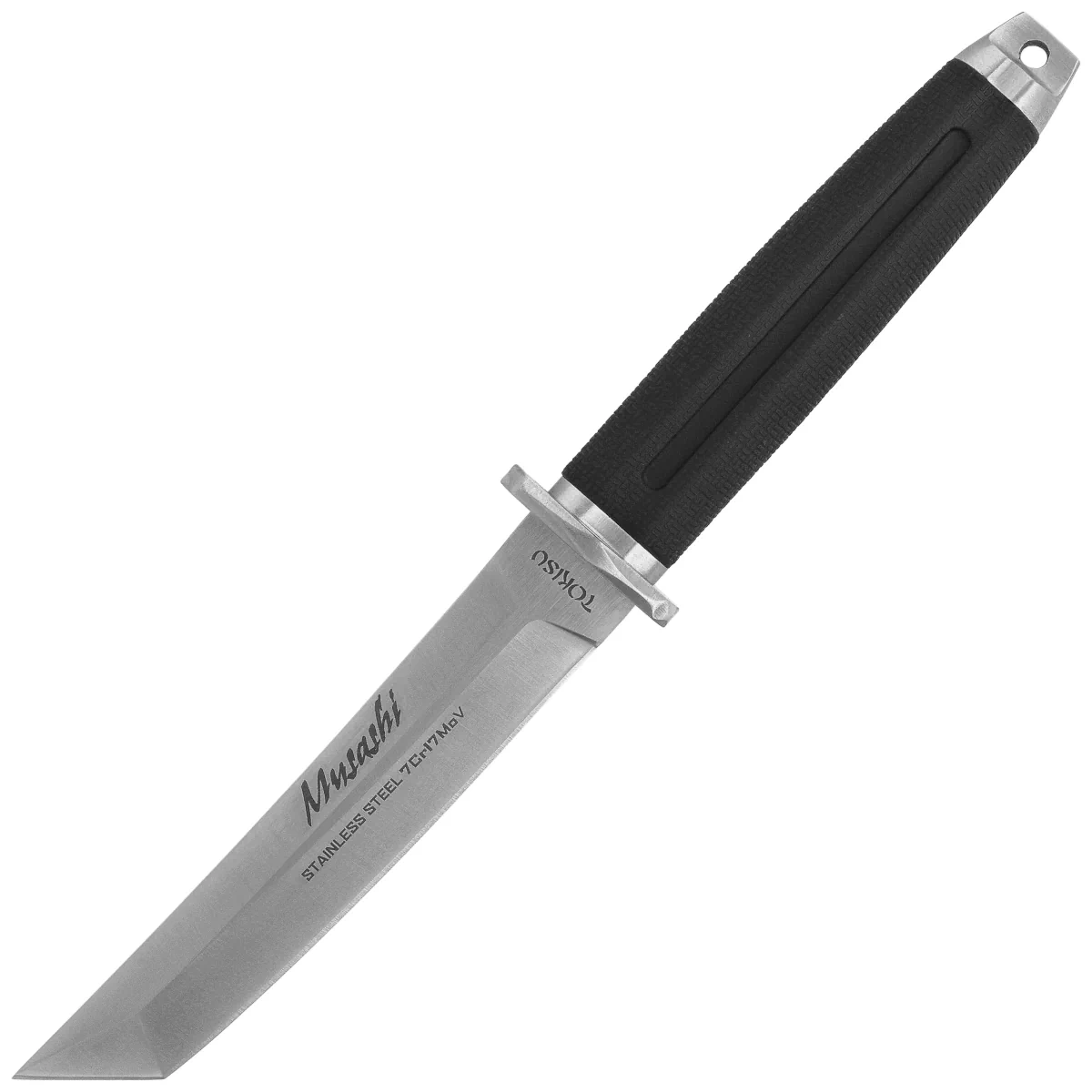 Sztylet japoński Tokisu Musashii Tanto Black Rubber, Satin 7Cr17MoV (32390)