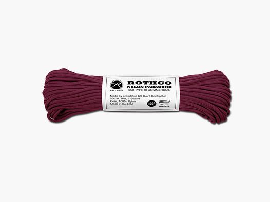 Rothco Rothco Fallschirmleine Nylon Type III 550 LB burgundy