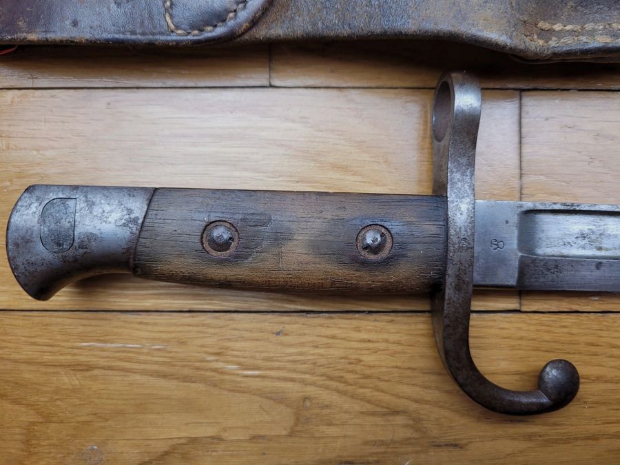 Seltene belgische Bajonett, genannt „Jeannette“ – Mauser 1889 – Mit Nummer – Mit Scheide – TBE, Bild 8 von 13
