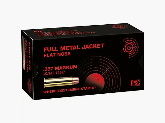 GECO .357 Magnum pełnopłaszczowy płaski łeb 10,2g/158grs. .357 Magnum pełnopłaszczowy płaski łeb 10,2g/158grs., Geco