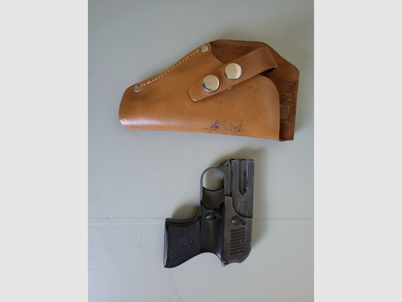 Coleccionista Pistola de gas Original EM - GE Gerstenberger & Co - Doble cañón - Derringer - Años 1950