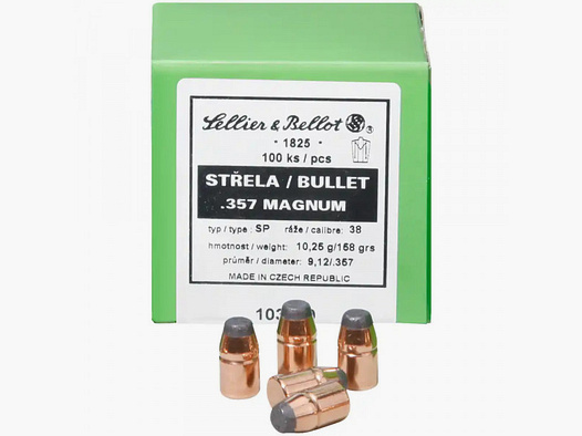 SELLIER & BELLOT MUNITIONS - ..357- TM/SP - 10,25 G / 158 GRS - 100 PIÈCES