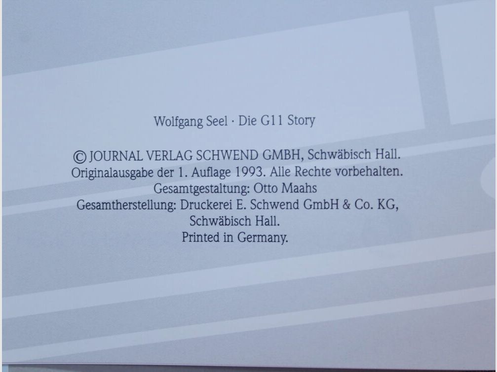 Journal Verlag Schwend @Fachbuch: Die G11 Story (Wolfgang Seel) Originalausgabe der 1. Auflage 1993