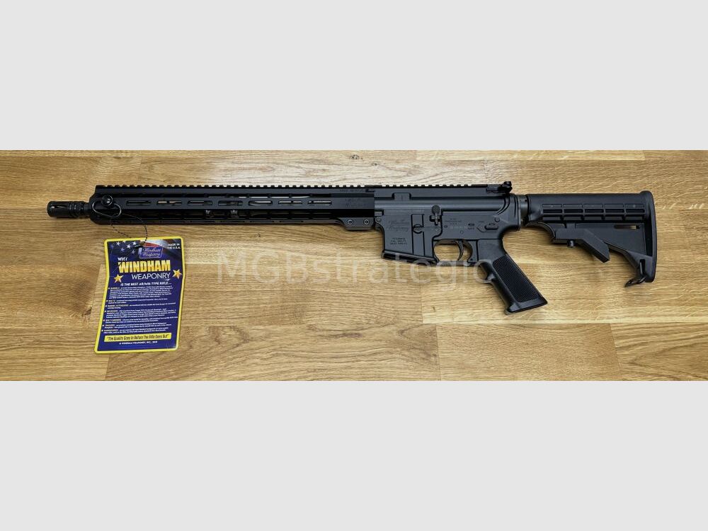 Windham Weaponry - halbautom. Büchse .223Rem RIFLE 16M4 SHAVED FRONT SIGHT - R16M4SFSMIT-16 - 15″ Windham Weaponry Aluminum M-LOK Free Float Handguard - 16" Lauf - Gewicht 2,88 kg ungeladen - System AR15 AR-15