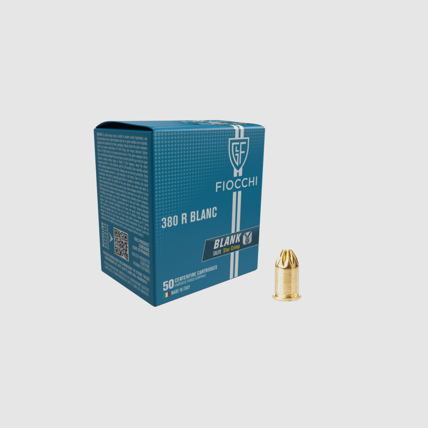 FIOCHHI BLANK AMMUNITION 380 R WHITE