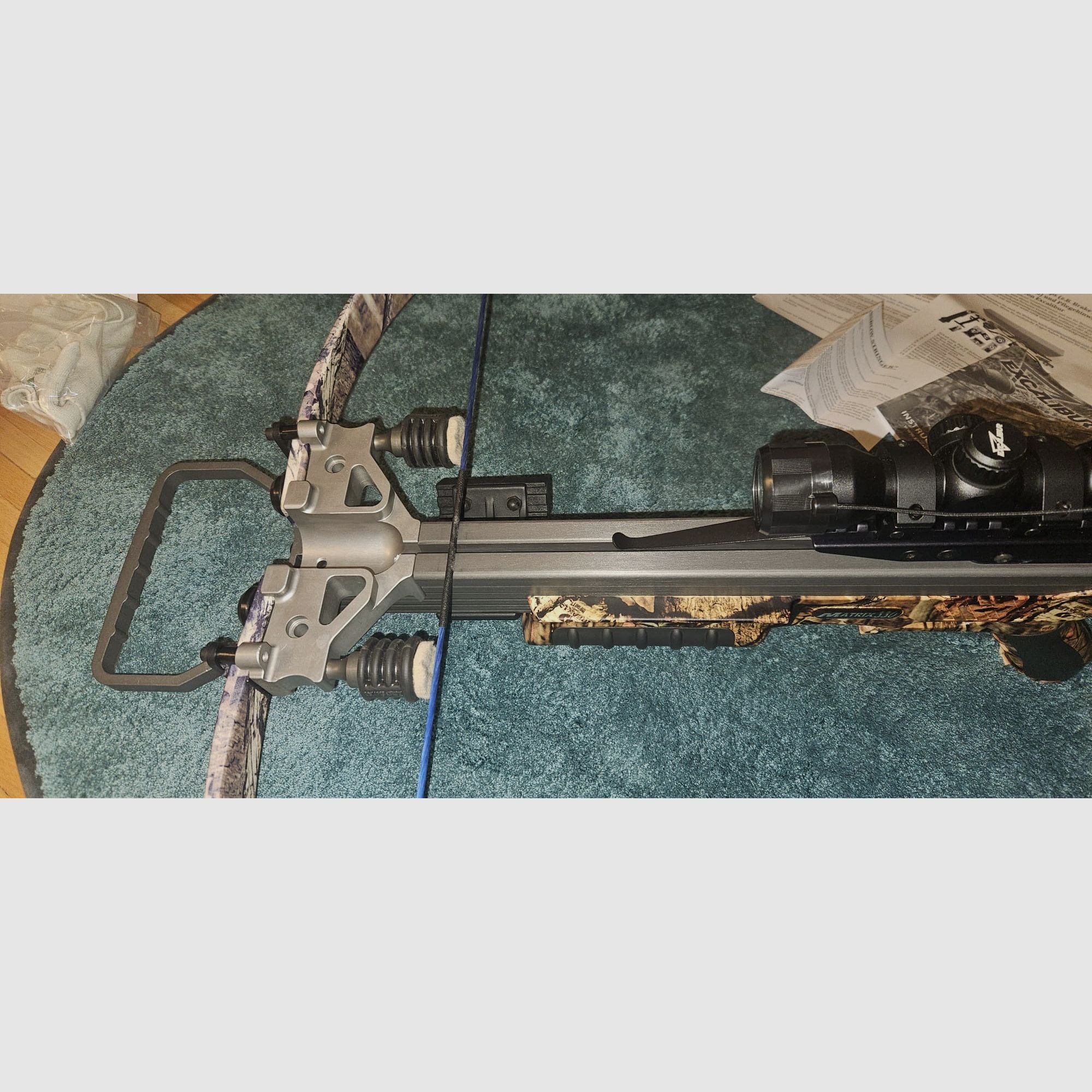 Excalibur Matrix 330 Armbrust + viel Zubehör (Ersatzwurfarme, Tasche, ZF) – sehr guter Zustand