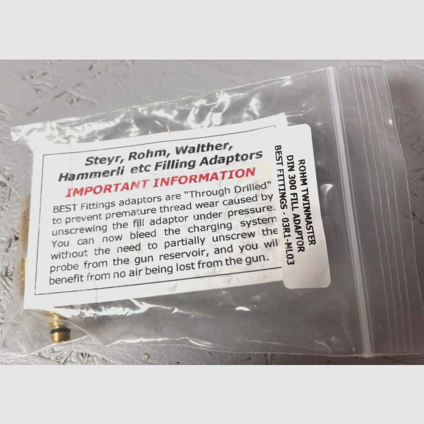 Vuladapter HPA perslucht Steyr, Röhm, Walter Hämmerli nieuw