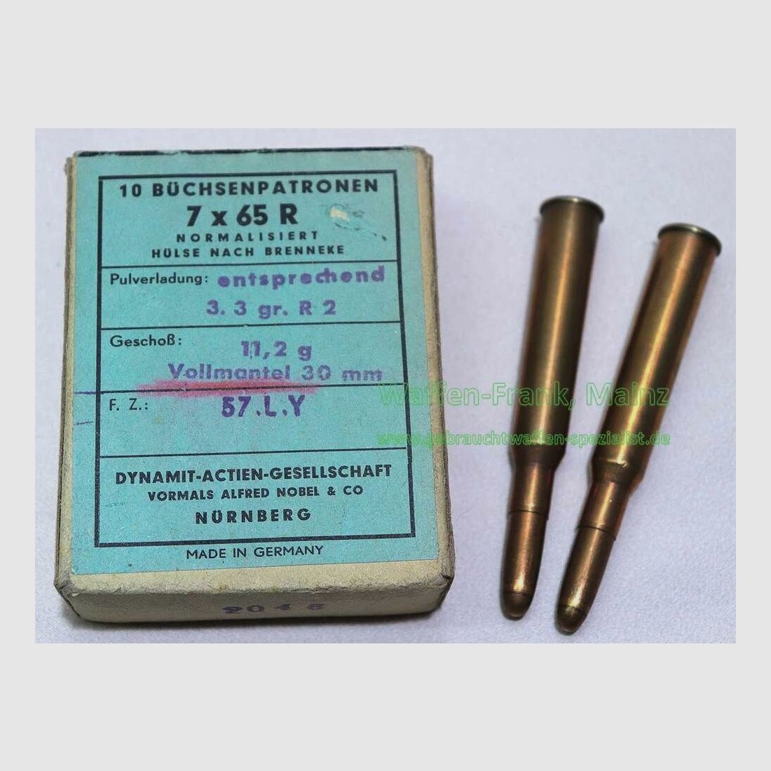 RWS (WZd.Fa.Rottweil) rifle cartridges 7x65R 11.2 g VM