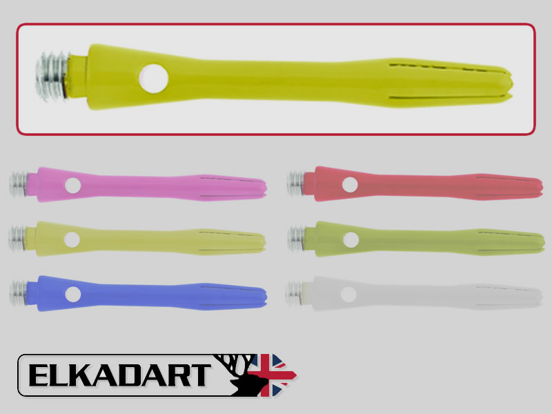 Elkadart SchĂ¤fte Alu Neon yellow GrĂ¶Ăźe S LĂ¤nge 35 mm 2Ba-Gewinde 3 StĂĽck