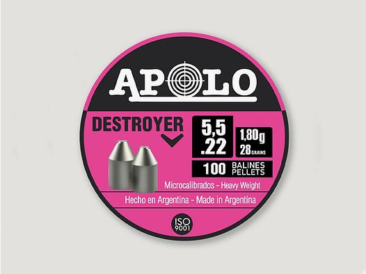 Spitzkopf Diabolos Apolo Destroyer Kaliber 5,5 mm 1,8 g glatt 100 StĂĽck