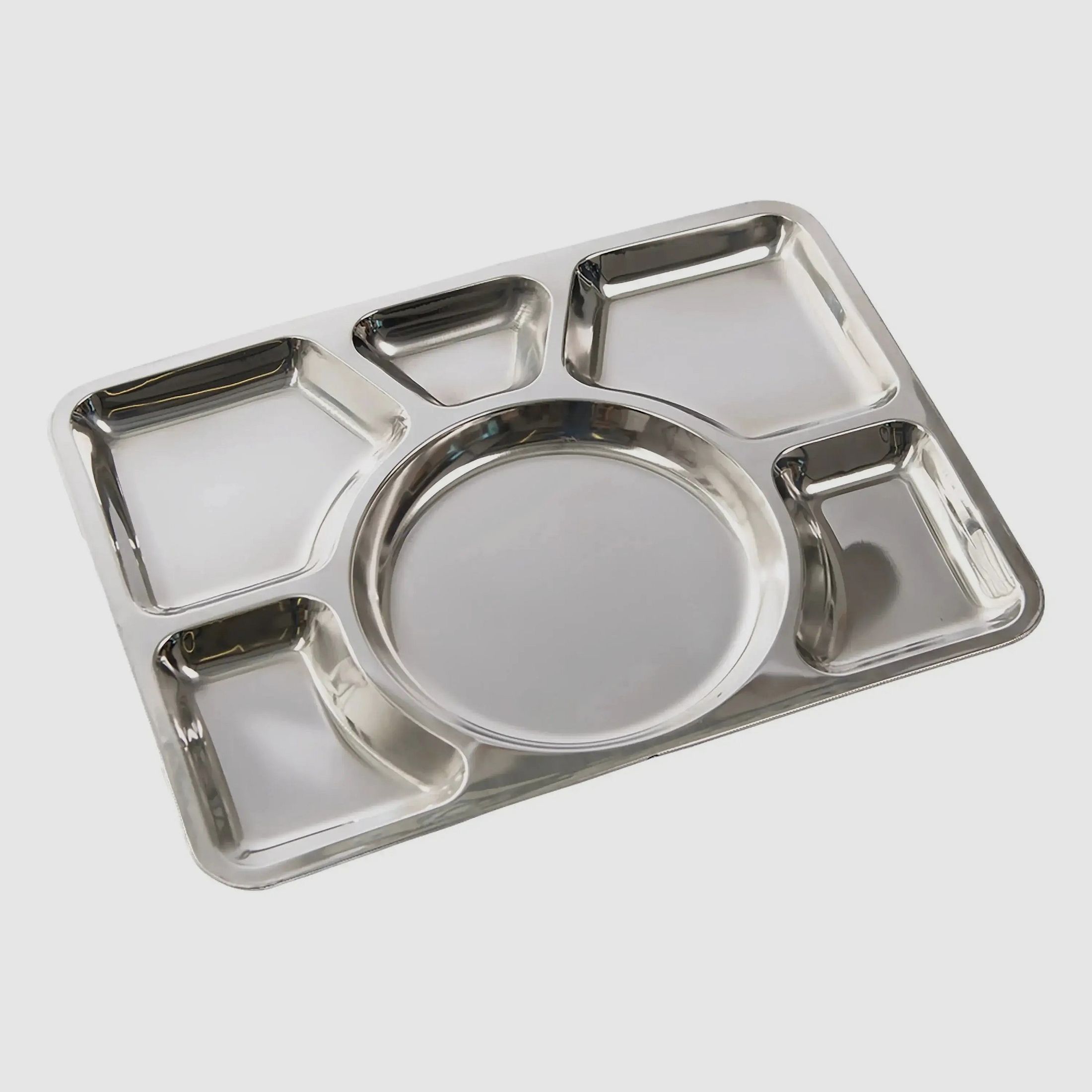 Mil-Tec Mil-Tec Assiette de Cantine en Acier Inoxydable avec 6 Compartiments