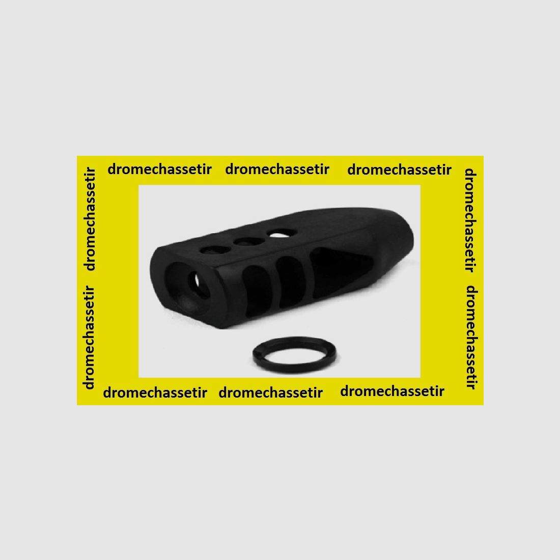 Schalldämpfer schwer mit 3 Öffnungen, doppelt oval für Gewinde 1/2×28, Farbe schwarz