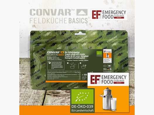 Nourriture d'urgence Nourriture d'urgence Bases de cuisine de campagne Poudre de lait entier bio 350 g