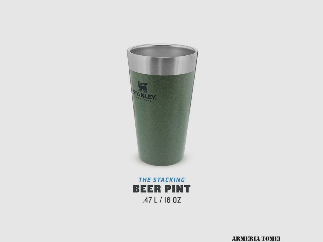 STANLEY – ADVENTURE IMPILABILE BIRRA PINTA 16oz /470ml Hammertone Green, immagine 2 di 3