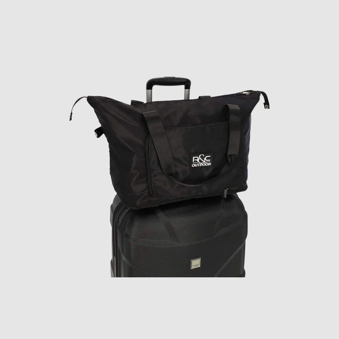 Bolsa de viaje negra plegable