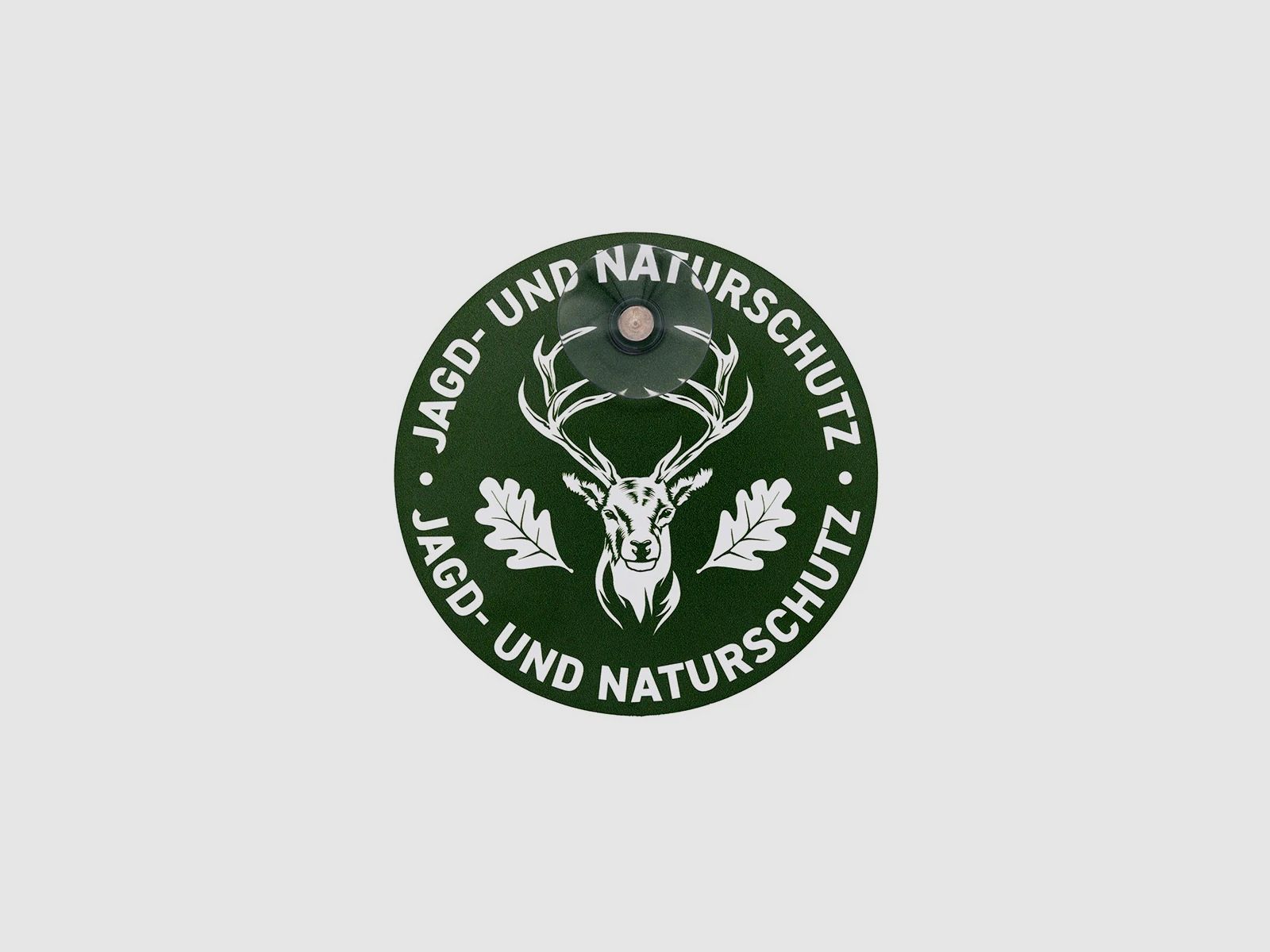 WILDE HILDE Jagdschild mit Saugnapf "JAGD & NATURSCHUTZ" Hirsch Rund