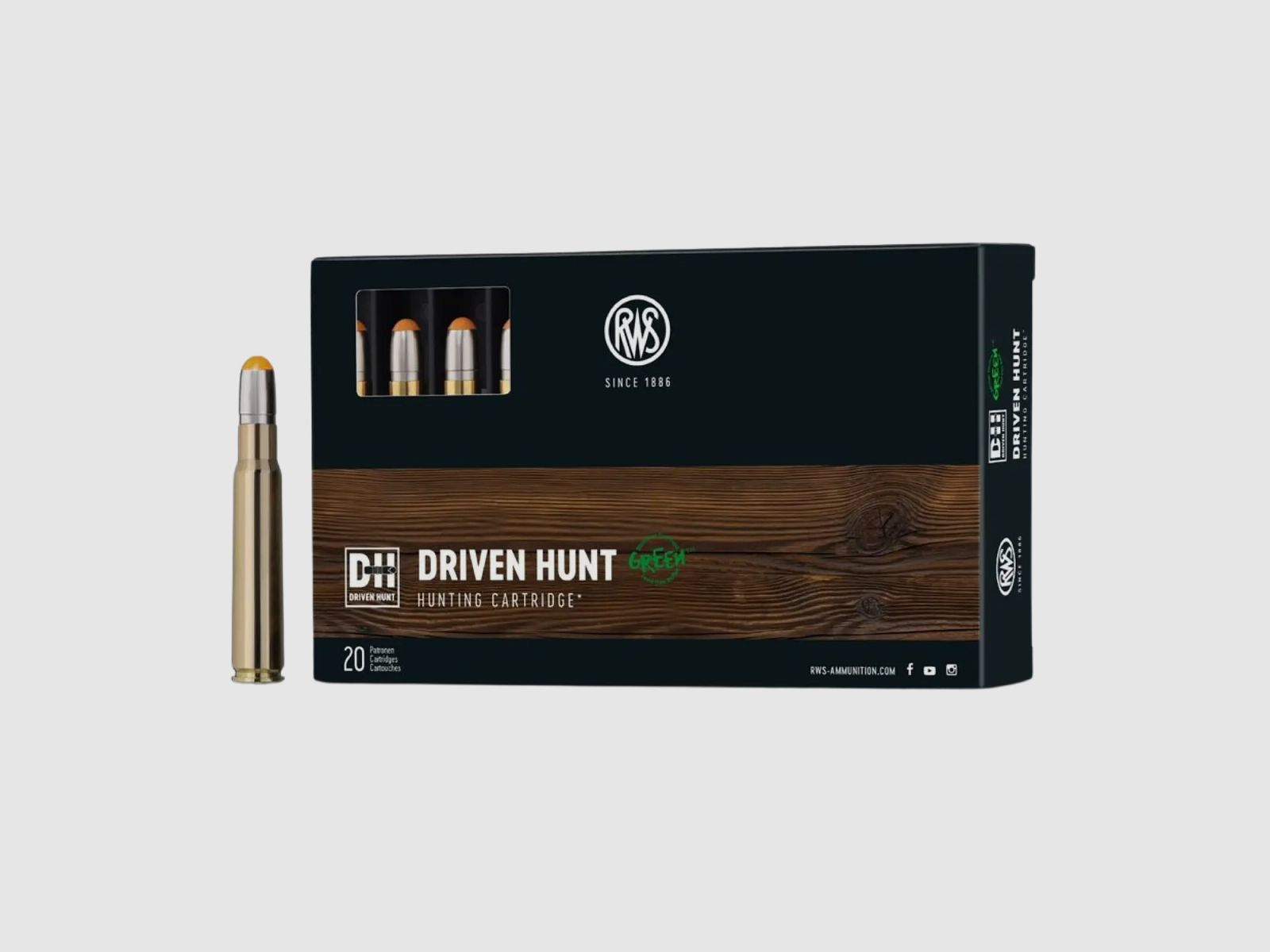 RWS 8x57IS Caza Dirigida Verde 160grs Deformación 20 Disparos