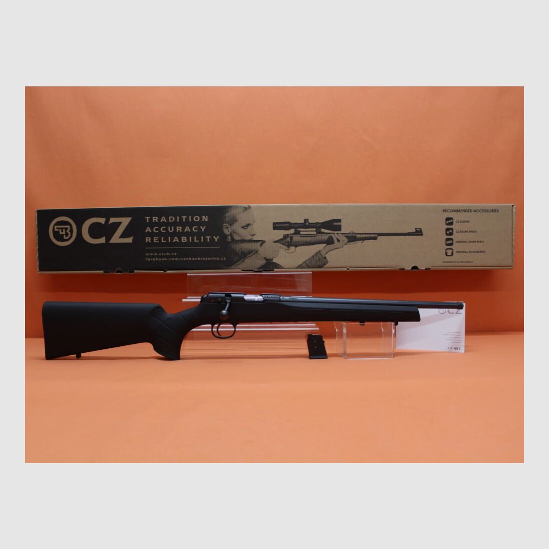 CZUB Rifle .22lr CZ 457 Sintético Rosqueado 16" Caño/ Rosca 1/2-20/ Culata de polímero Softtouch