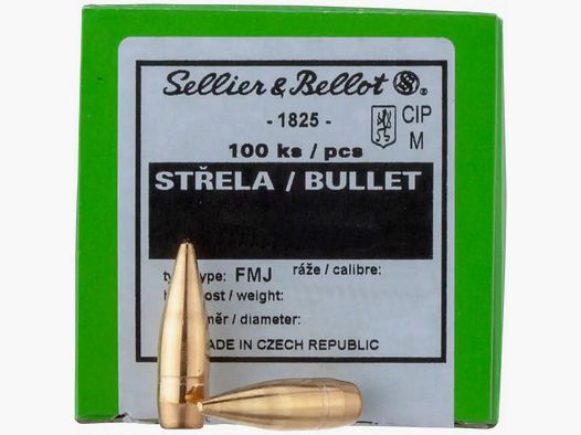 SELLIER & BELLOT PROIETTILI .323 / 8MM - FMJ-BT - 12,7G / 196 GRS - 100 PEZZI