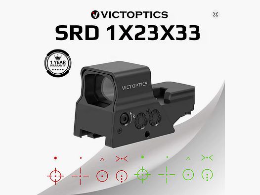 VictOptics - SRD 1x27x39 - Red Dot-Visier - 8 verschillende richtkruisen - rood/groen - NIEUW