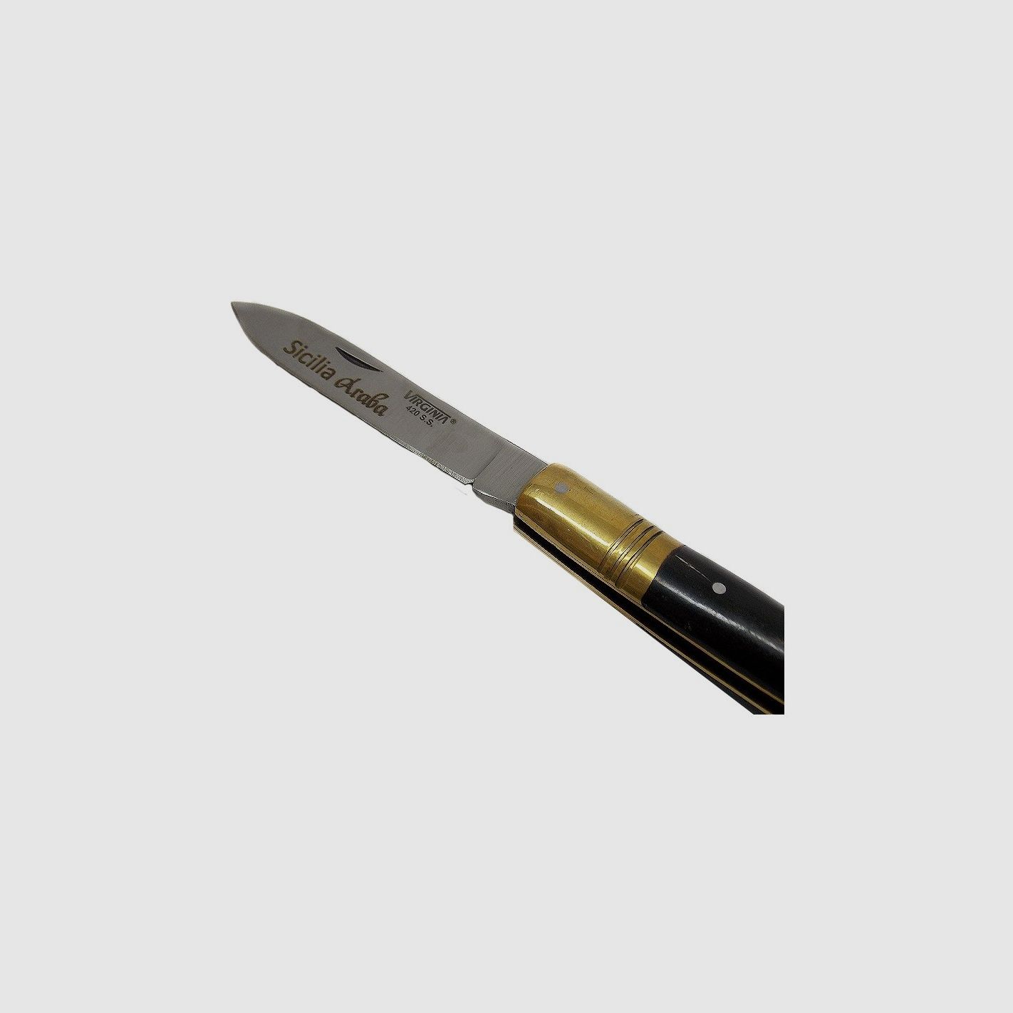 Messer Virginia Sicilia araba Klinge 8 cm Griff Horn schwarz, Bild 1 von 2