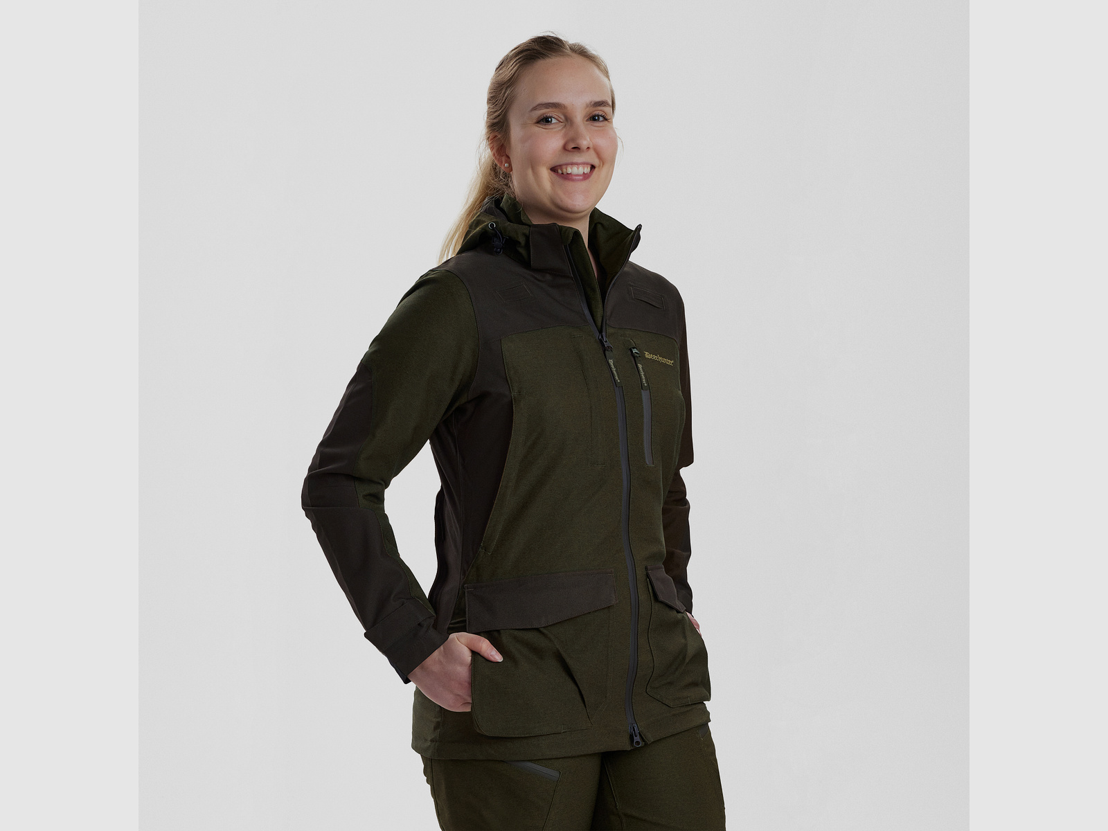 Chaqueta Lady Chasse - Olive Night melange - Talla mujer: 38