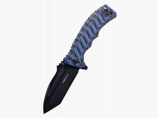 Defcon Proelia Tanto Taschenmesser, matt-schwarze Klinge, blau-schwarzer Griff