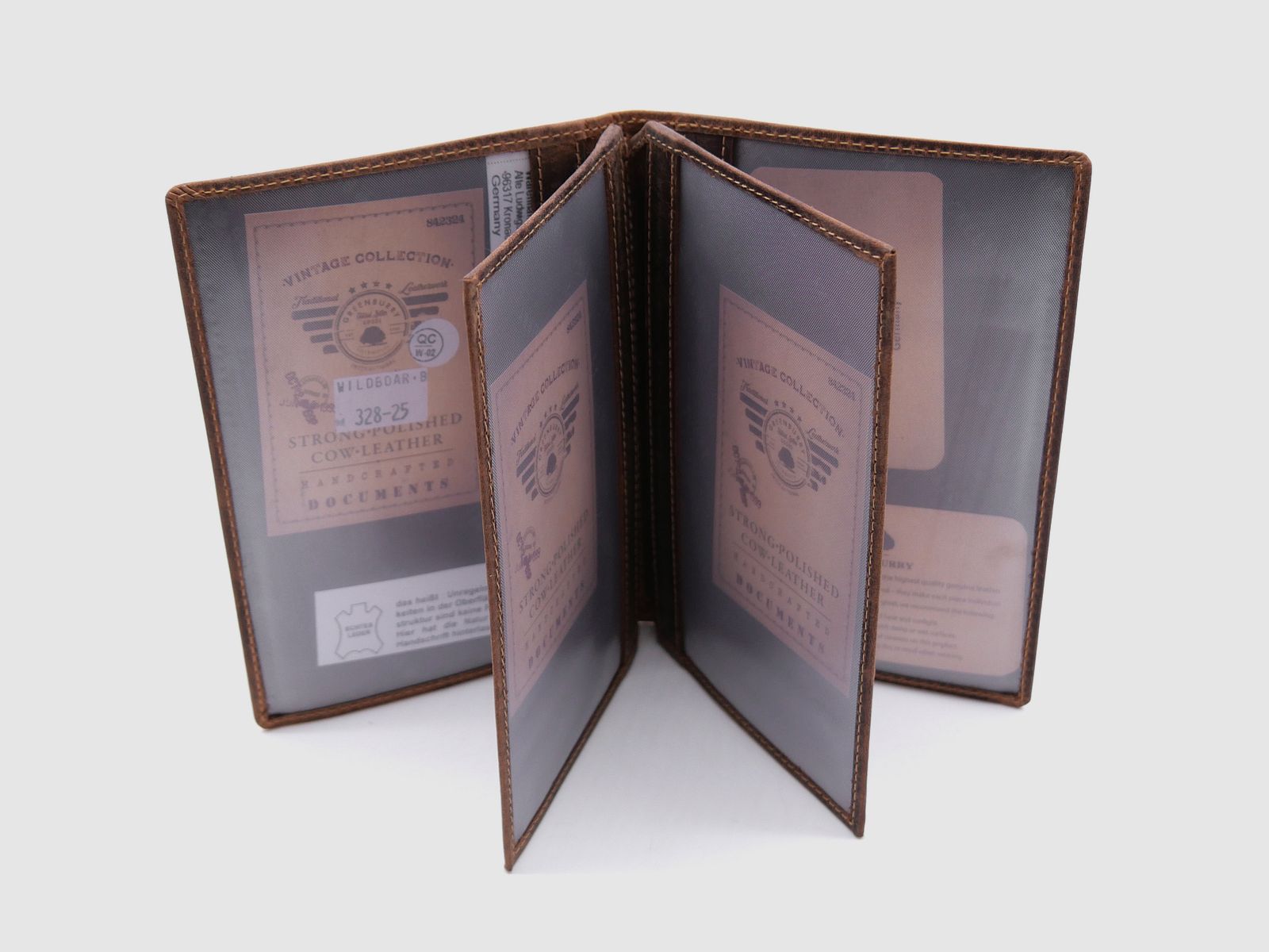 Greenburry leather hunting license folder ID folder case boar brown 328B-wildboar-25